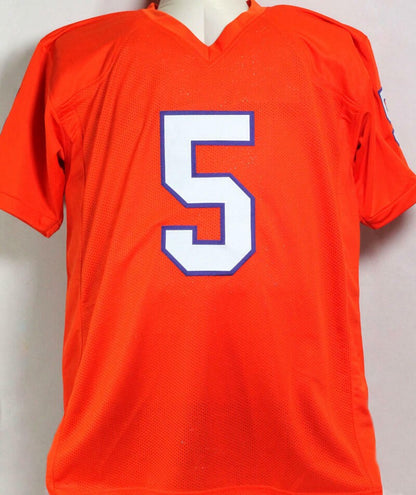 Tee Higgins Autographed Jersey - Orange Custom 2018 National Champs Insc