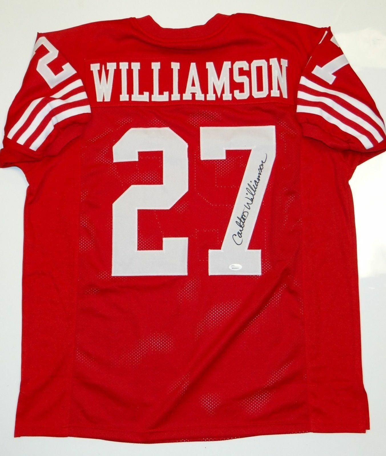 Carlton Williamson Signed Red Custom Jersey