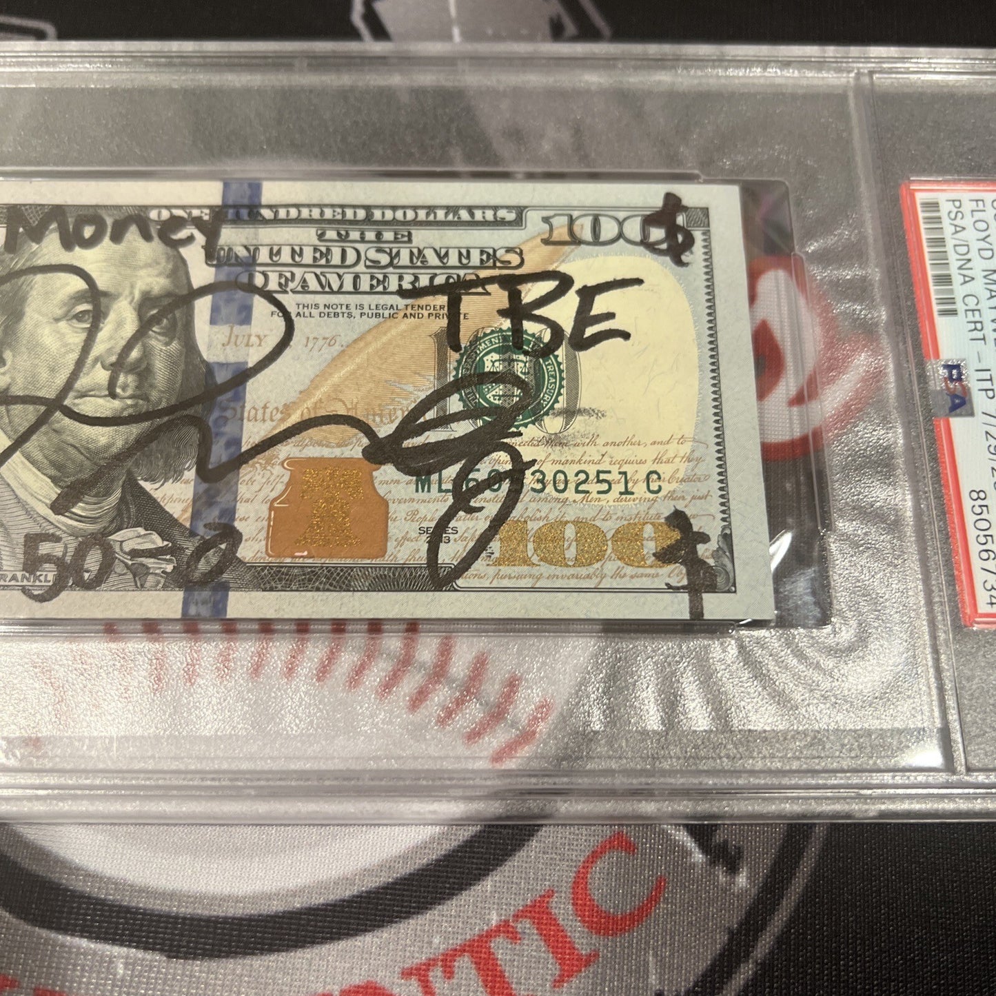 Floyd Mayweather Jr. Signed $100 Bill with 4x Inscriptions (PSA)