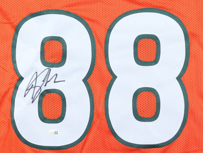 Jeremy Shockey Autographed Miami Hurricanes Custom Jersey (Orange)
