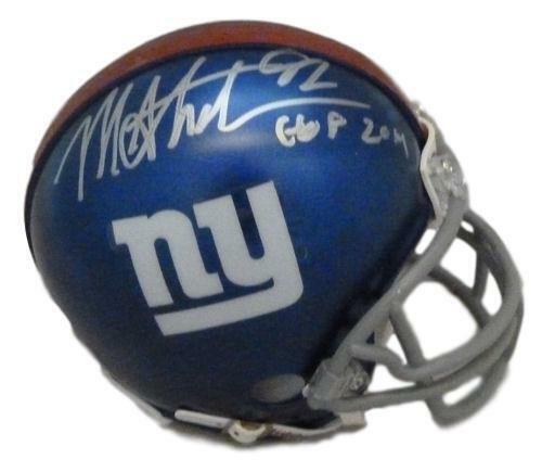 Michael Strahan Signed New York Giants Mini Helmet HOF 2014 JSA