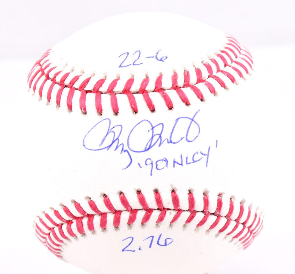 Doug Drabek Autographed Rawlings Official Major League Baseball with 3 Stats