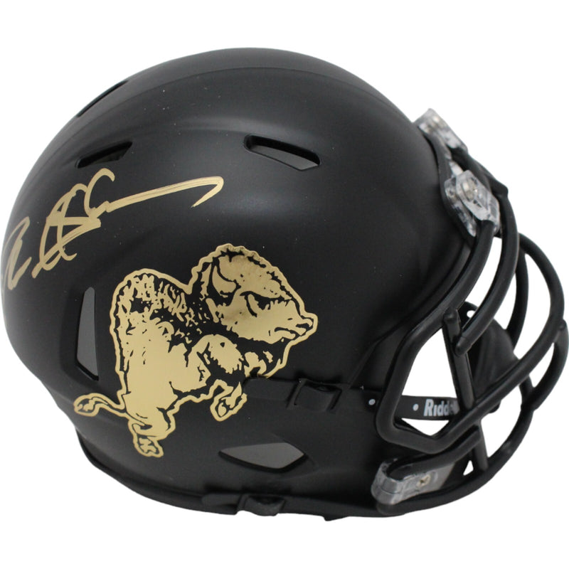 Deion Sanders Autographed Colorado Buffaloes Black Chrome Mini Helmet