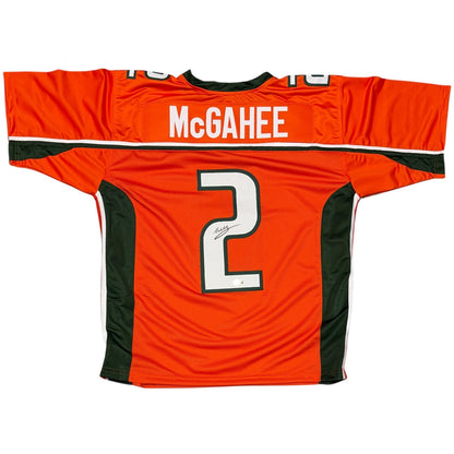 Willis McGahee Signed Miami Hurricanes Custom Jersey Beckett COA