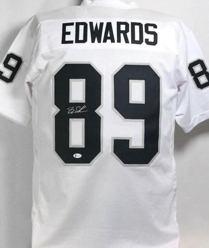 Bryan Edwards Autographed White Custom Football Jersey