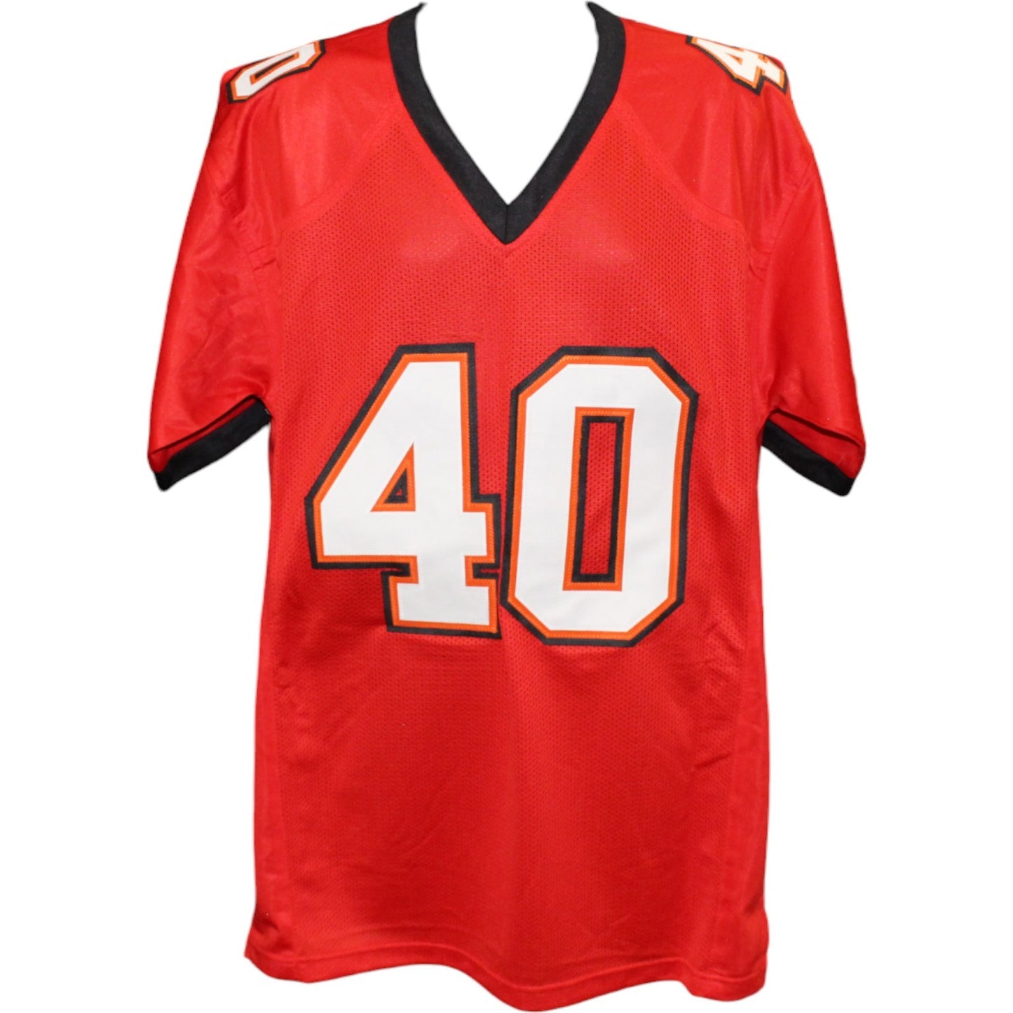 Mike Alstott Signed Red Pro Style Jersey with "A-Train" Inscription