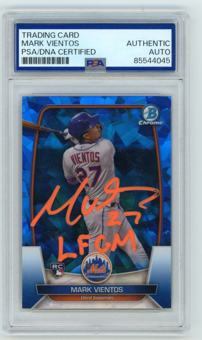 Mark Vientos Signed 2023 Bowman Chrome Sapphire Rookie Card PSA