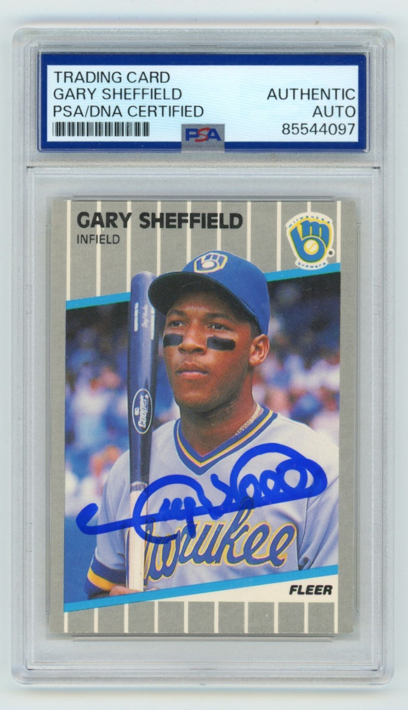 Gary Sheffield Signed 1989 Fleer #196 Rookie Card PSA Authentic