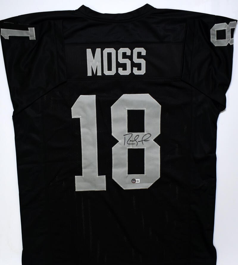 Randy Moss Autographed Oakland Raiders Black Custom Jersey