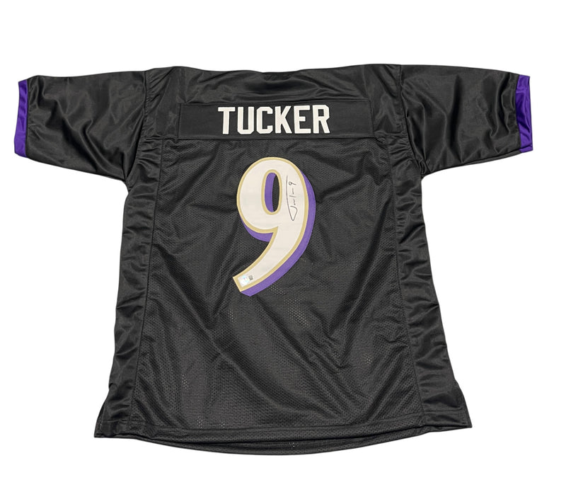 Justin Tucker Baltimore Ravens Signed Custom Football Jersey (Beckett BAS)