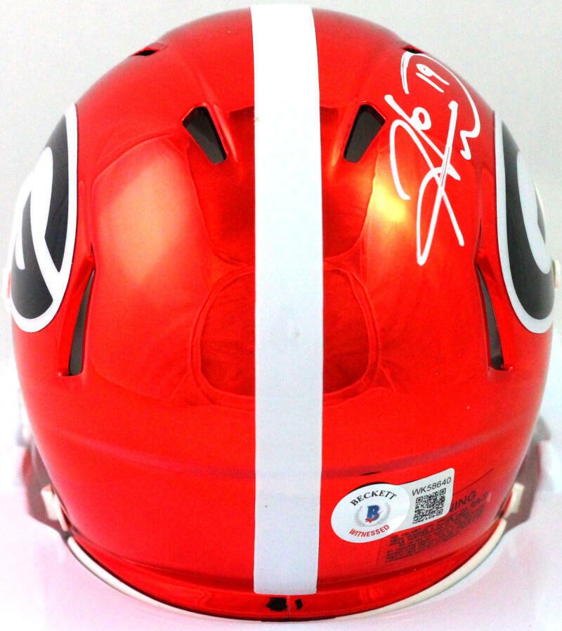 Hines Ward Signed Georgia Bulldogs Chrome Mini Helmet