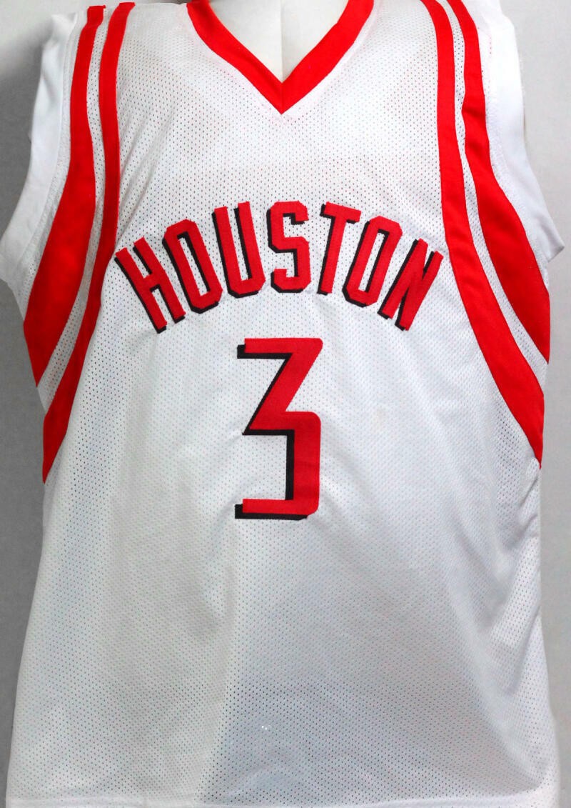 Steve Francis Autographed White and Red Custom Basketball Jersey