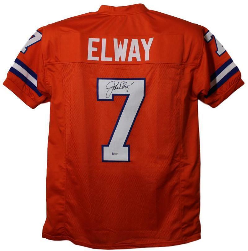 John Elway Autographed Denver Broncos Custom Orange Jersey (BAS)