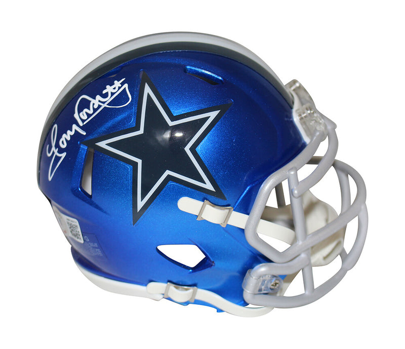 Tony Dorsett Autographed Dallas Cowboys Flash Mini Helmet (Beckett BAS)