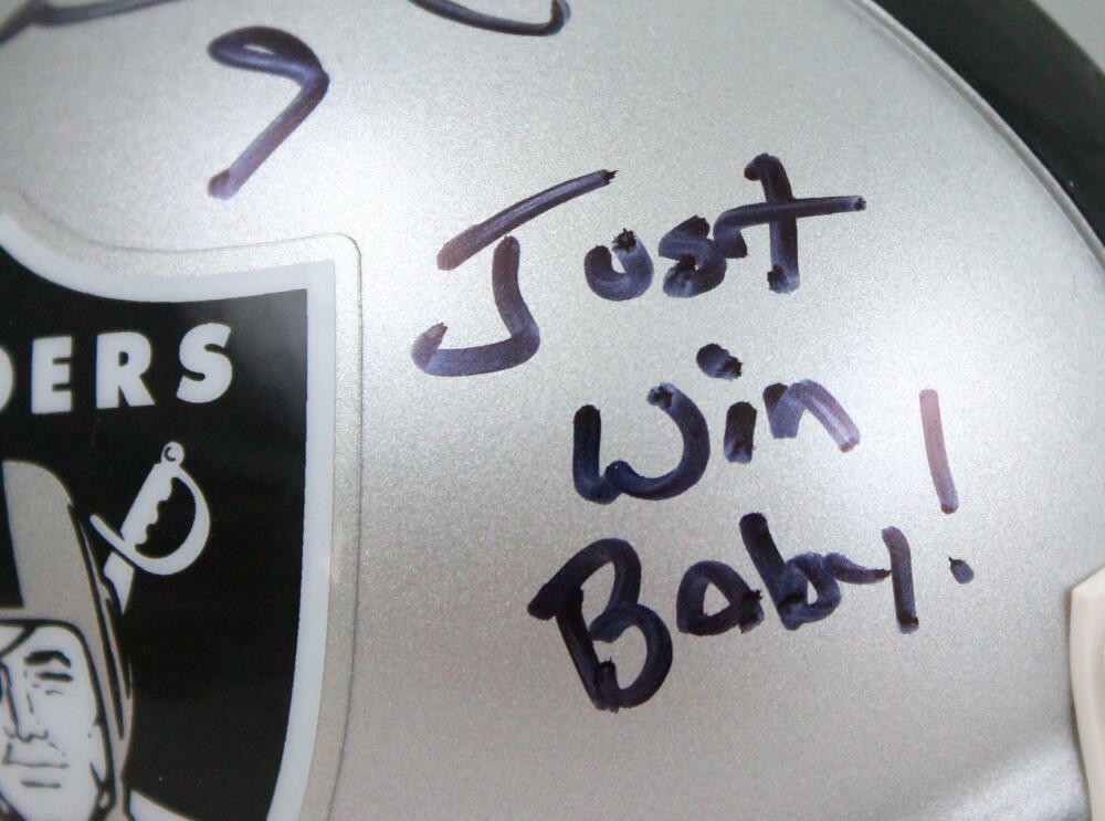 Shane Lechler Signed Oakland Raiders Mini Helmet Inscribed "Just Win Baby"