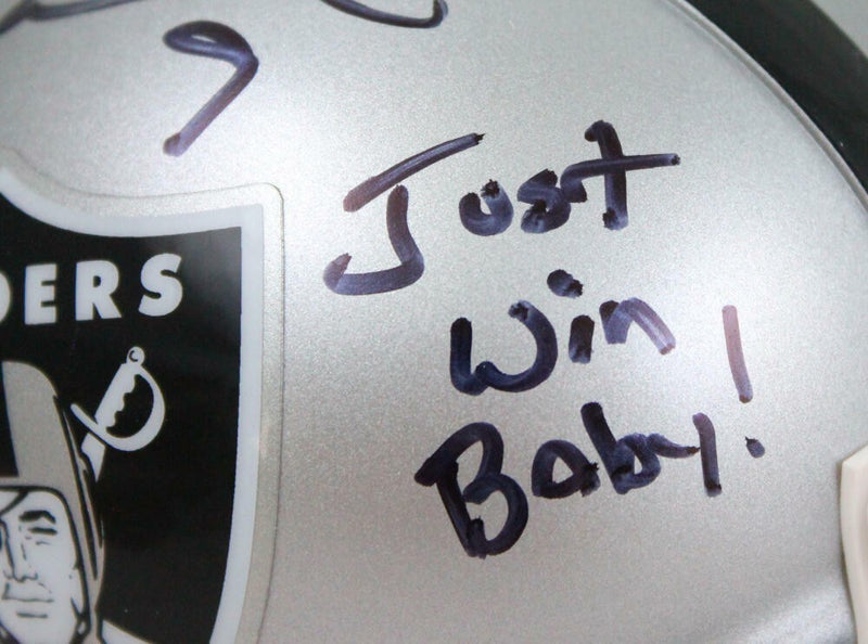 Shane Lechler Signed Oakland Raiders Mini Helmet Inscribed "Just Win Baby"