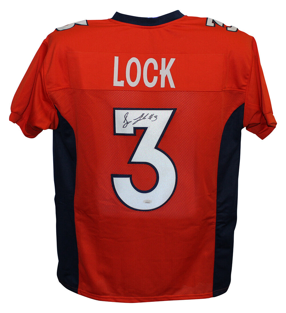 Drew Lock Autographed Denver Broncos Custom Jersey - Orange XL JSA