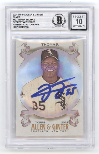 Frank Thomas Signed 2021 Topps Allen & Ginter White Sox Card BGS 10 Auto