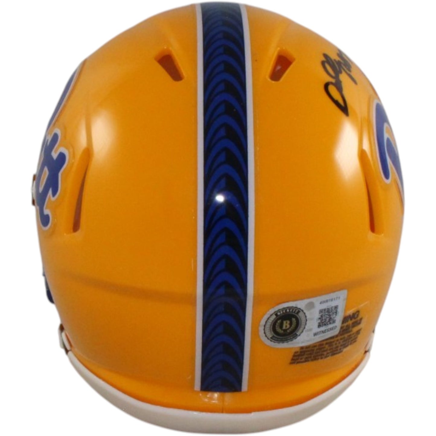Darrelle Revis Signed Pittsburgh Panthers Gold Mini Helmet