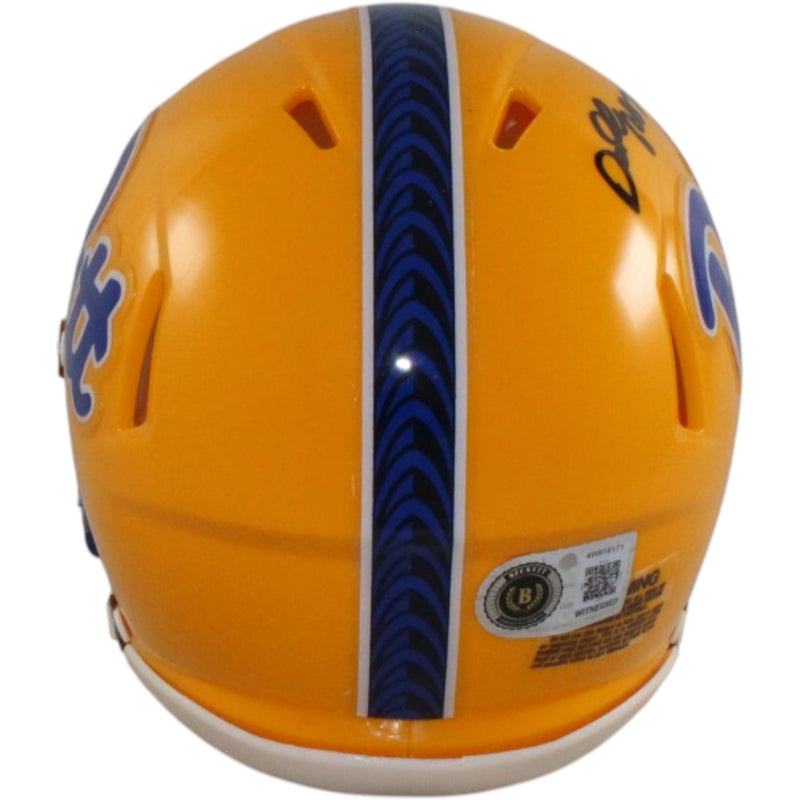 Darrelle Revis Signed Pittsburgh Panthers Gold Mini Helmet
