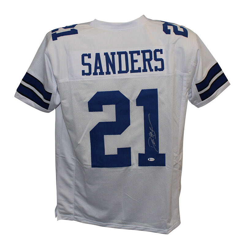 Deion Sanders Autographed Pro Style Custom White Football Jersey (BAS)