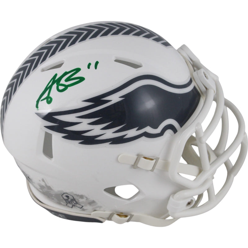 AJ Brown Signed Philadelphia Eagles 2024 Salute to Service Mini Helmet