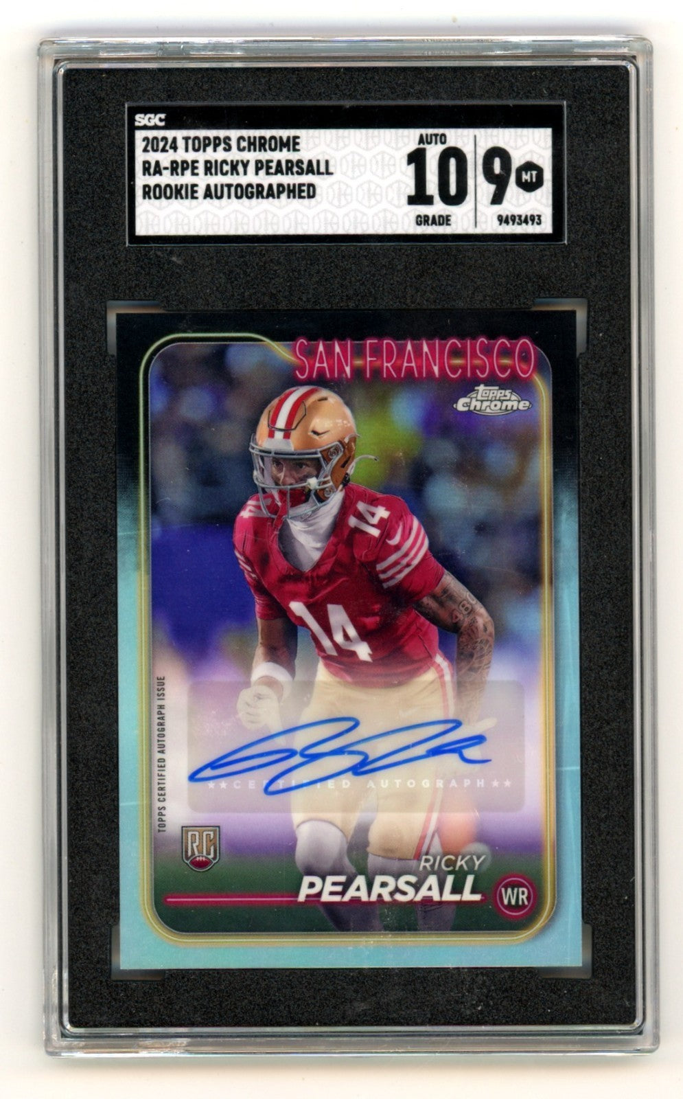 Ricky Pearsall Autographed 2024 Topps Chrome Refractor RC SGC 9/10