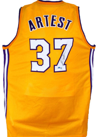 Ron Artest Autographed Los Angeles Lakers Custom Yellow Jersey