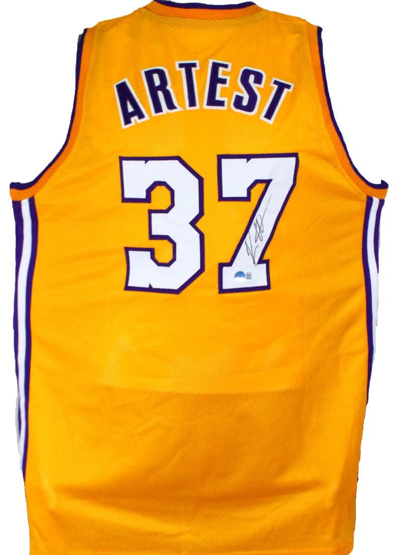 Ron Artest Autographed Los Angeles Lakers Custom Yellow Jersey