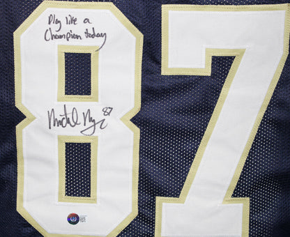 Michael Mayer Signed Notre Dame Style Jersey - Play Like A Champion Inscription