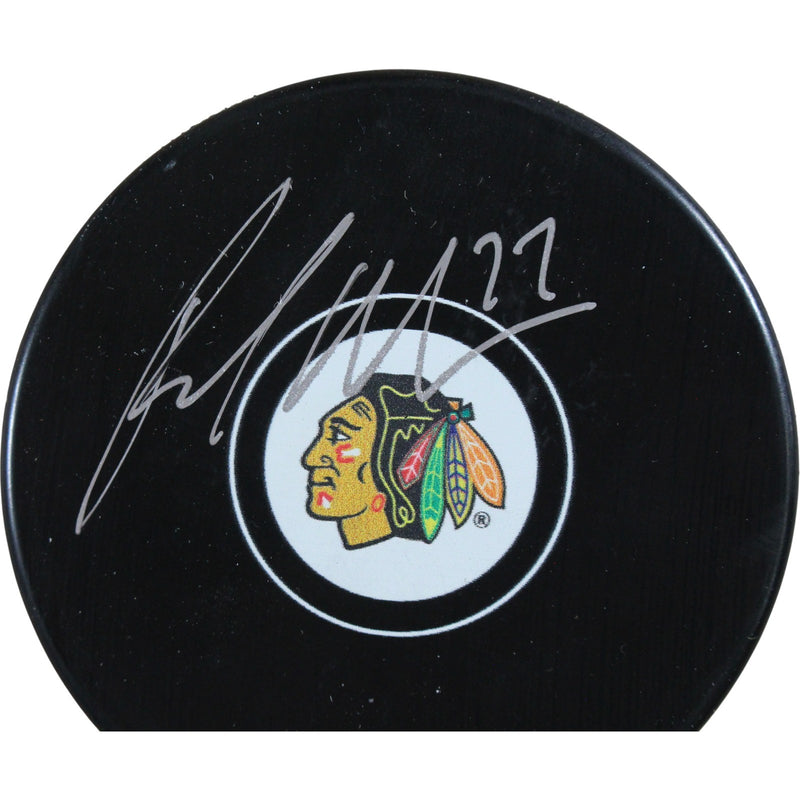 Patrick Maroon Autographed Chicago Blackhawks Logo Hockey Puck