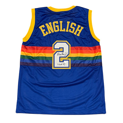 Alex English Denver Nuggets Signed Custom Jersey HOF 97 Beckett BAS