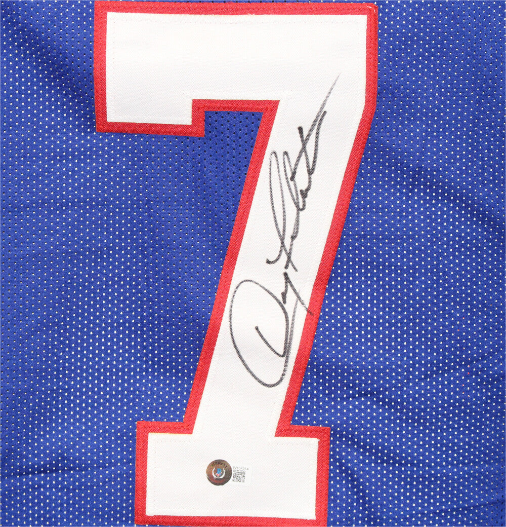 Doug Flutie Signed Buffalo Bills Custom Blue Football Jersey