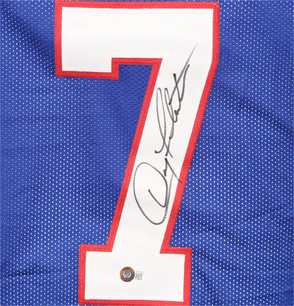 Doug Flutie Signed Buffalo Bills Custom Blue Football Jersey