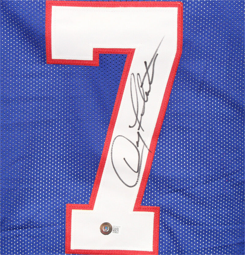 Doug Flutie Signed Buffalo Bills Custom Blue Football Jersey