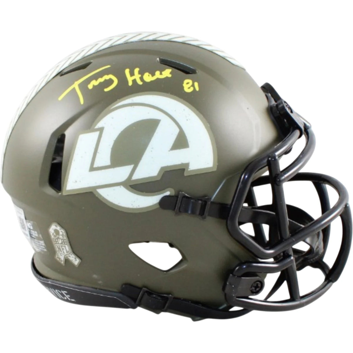 Torry Holt Autographed Los Angeles Rams 2022 Salute to Service Mini Helmet