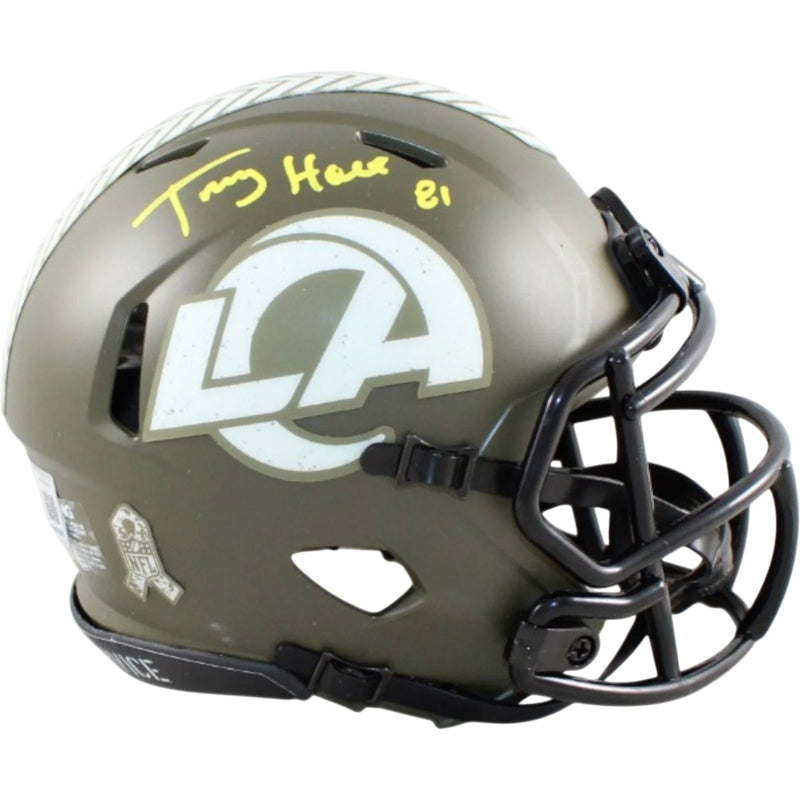 Torry Holt Autographed Los Angeles Rams 2022 Salute to Service Mini Helmet