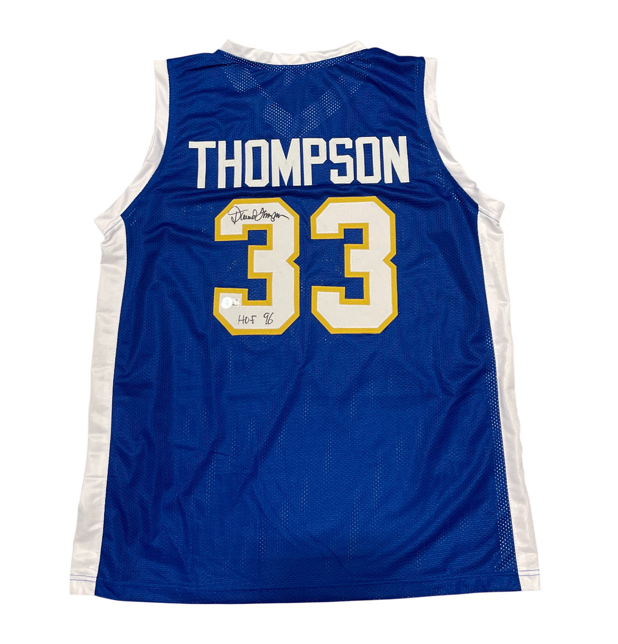David Thompson Signed Denver Nuggets Custom Jersey HOF 96 Beckett Witnessed