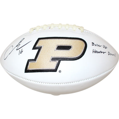 Aidan O'Connell Signed Purdue Boilermakers Logo Football w/ Inscription
