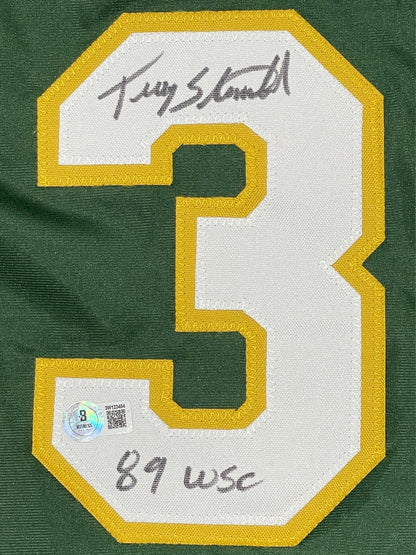 Terry Steinbach Signed Oakland Athletics Custom Jersey "89 WSC" Beckett