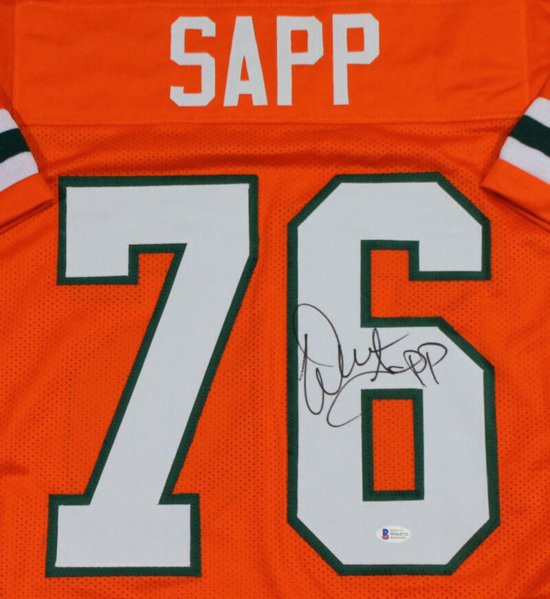 Warren Sapp Autographed Orange Custom Football Jersey