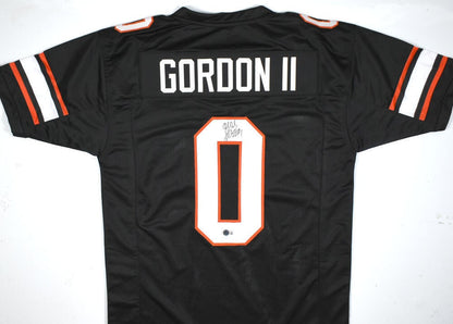 Ollie Gordon II Autographed Black Custom Football Jersey