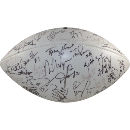 John Elway, Shannon Sharpe & Mike Shanahan Multi-Signed 1995 Broncos Football