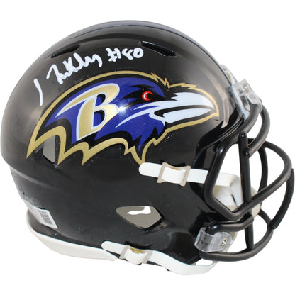 Isiah Likely Baltimore Ravens Autographed Mini Helmet