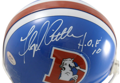 Floyd Little Autographed Denver Broncos VSR4 Mini Helmet HOF (Beckett)
