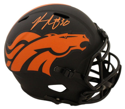 Phillip Lindsay Denver Broncos Autographed Full Size Eclipse Replica Helmet