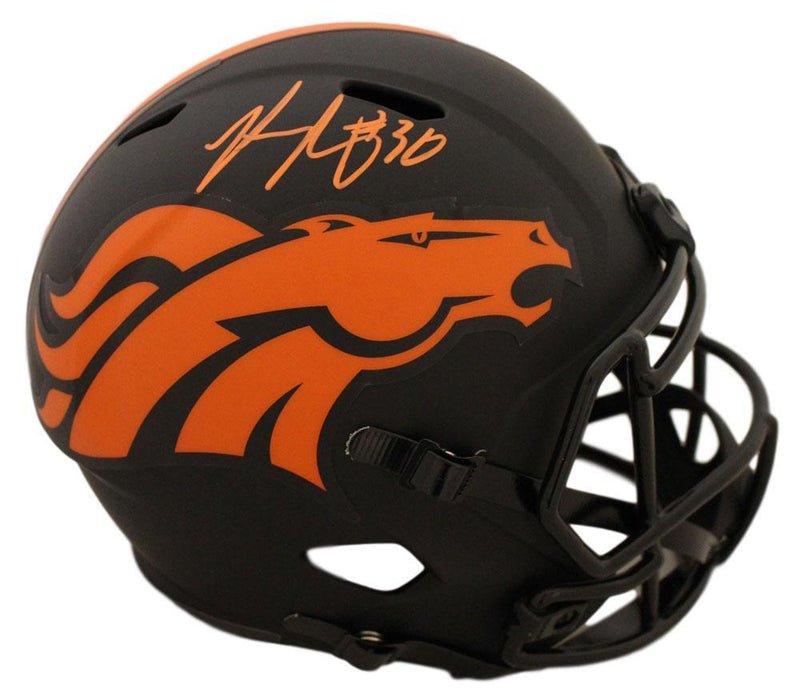 Phillip Lindsay Denver Broncos Autographed Full Size Eclipse Replica Helmet