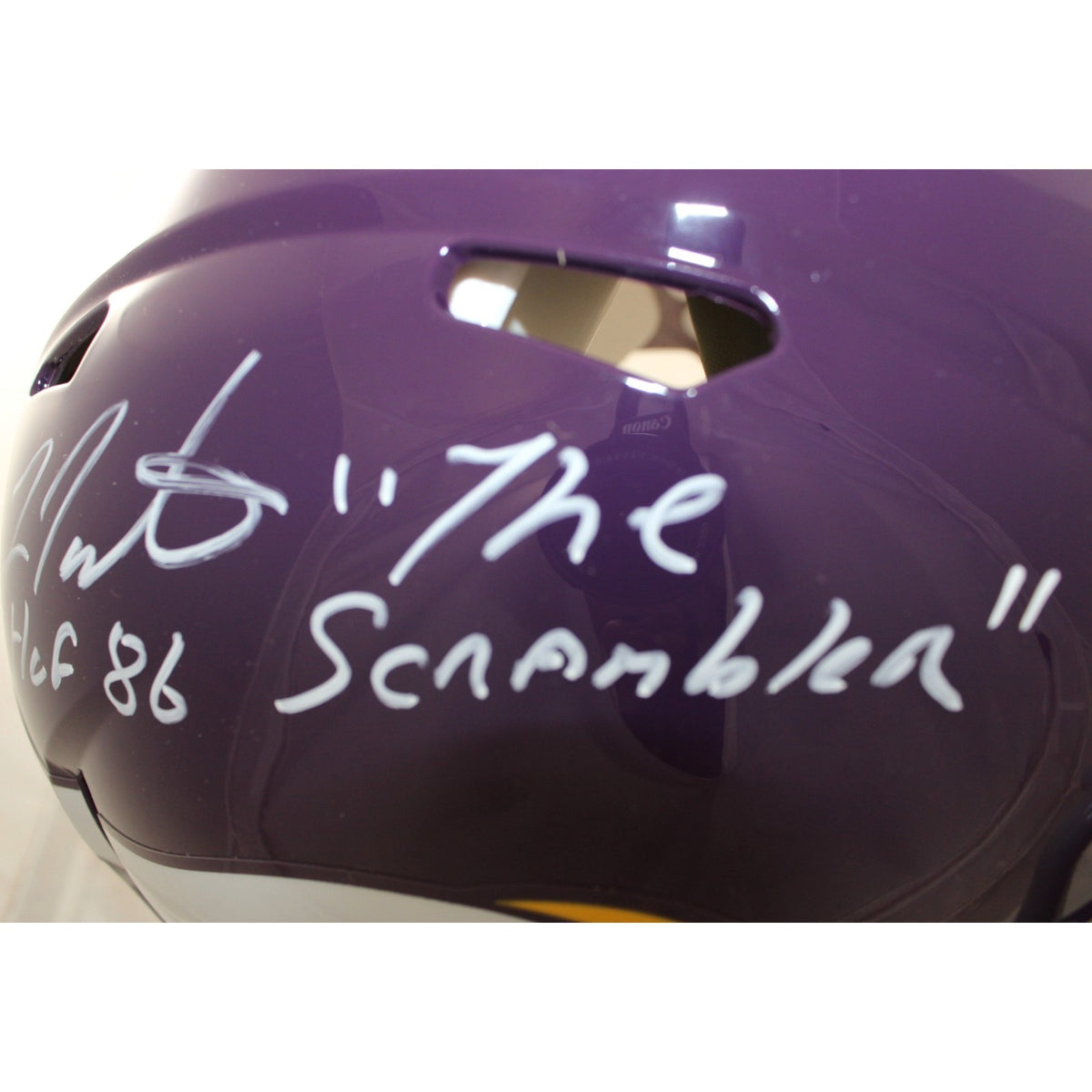 Fran Tarkenton Signed Minnesota Vikings Throwback Full Size Helmet