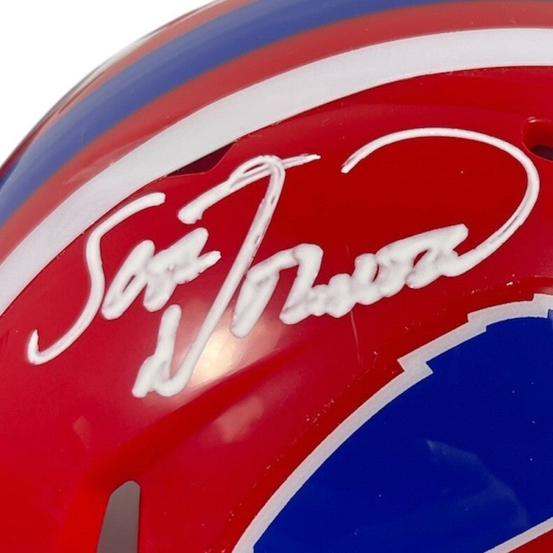 Scott Norwood Signed Buffalo Bills Throwback Mini Helmet (Beckett COA)