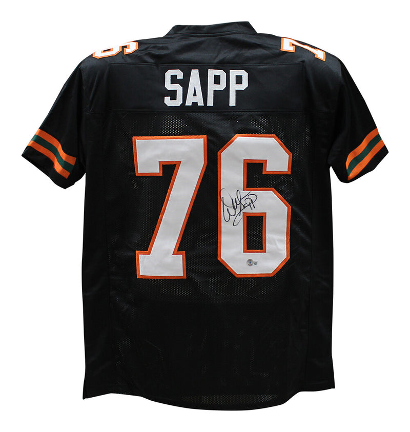 Warren Sapp Autographed Miami Hurricanes Style Custom Football Jersey